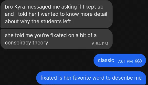 Kyra fixating screenshot