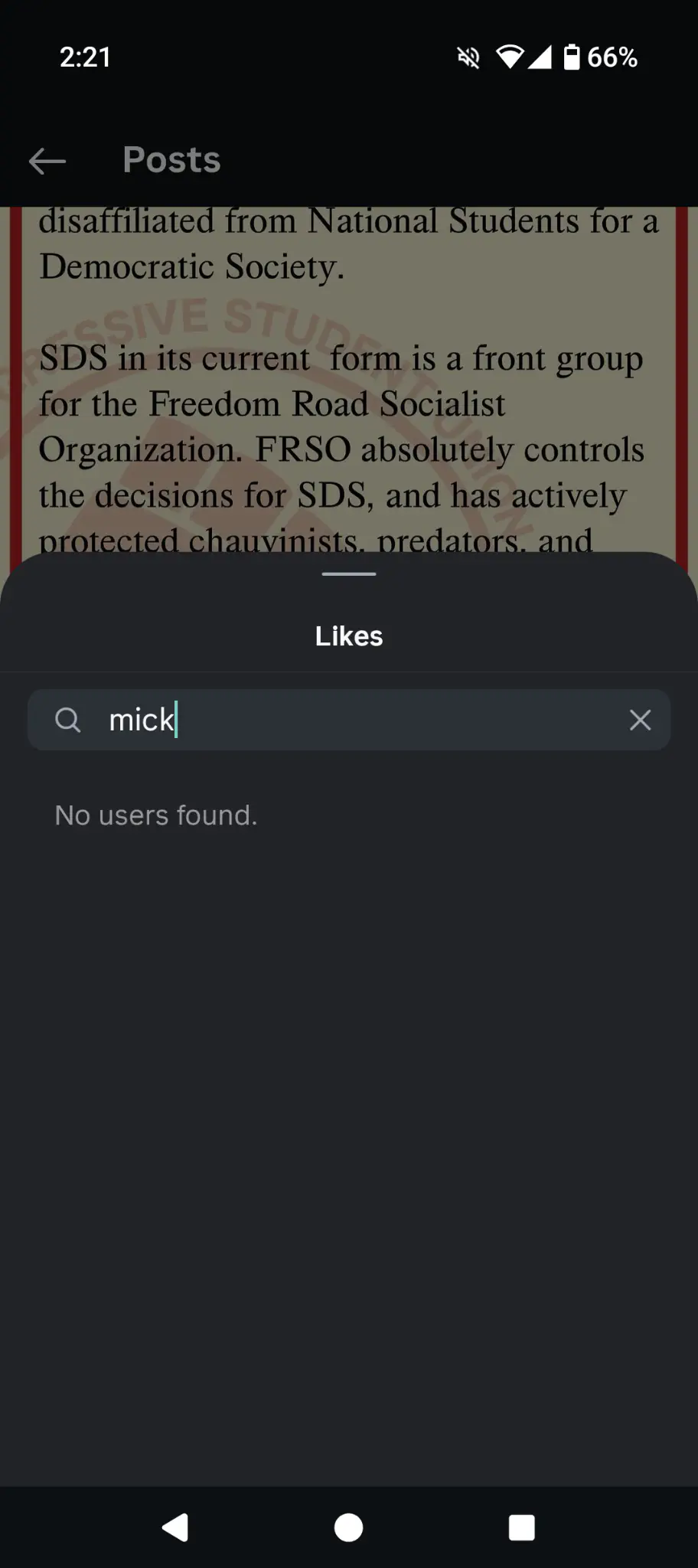 Mick Kelly Instagram unlike screenshot